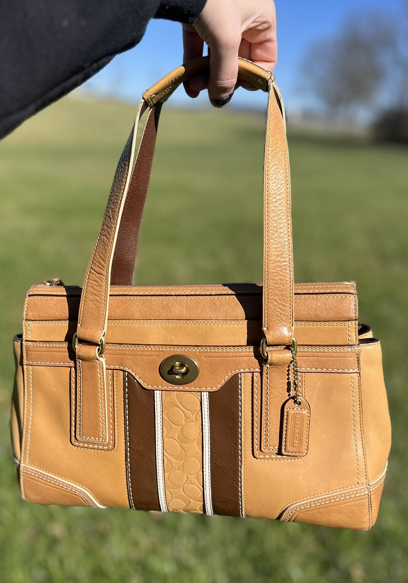 Caring for vintage Coach Hamptons leather bag?