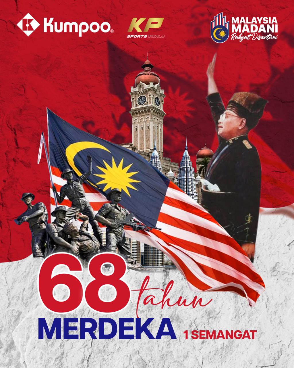 KP - 68 Tahun Merdeka. 1 Semangat. 🇲🇾🏸 Dari gelanggang, setiap smash ...