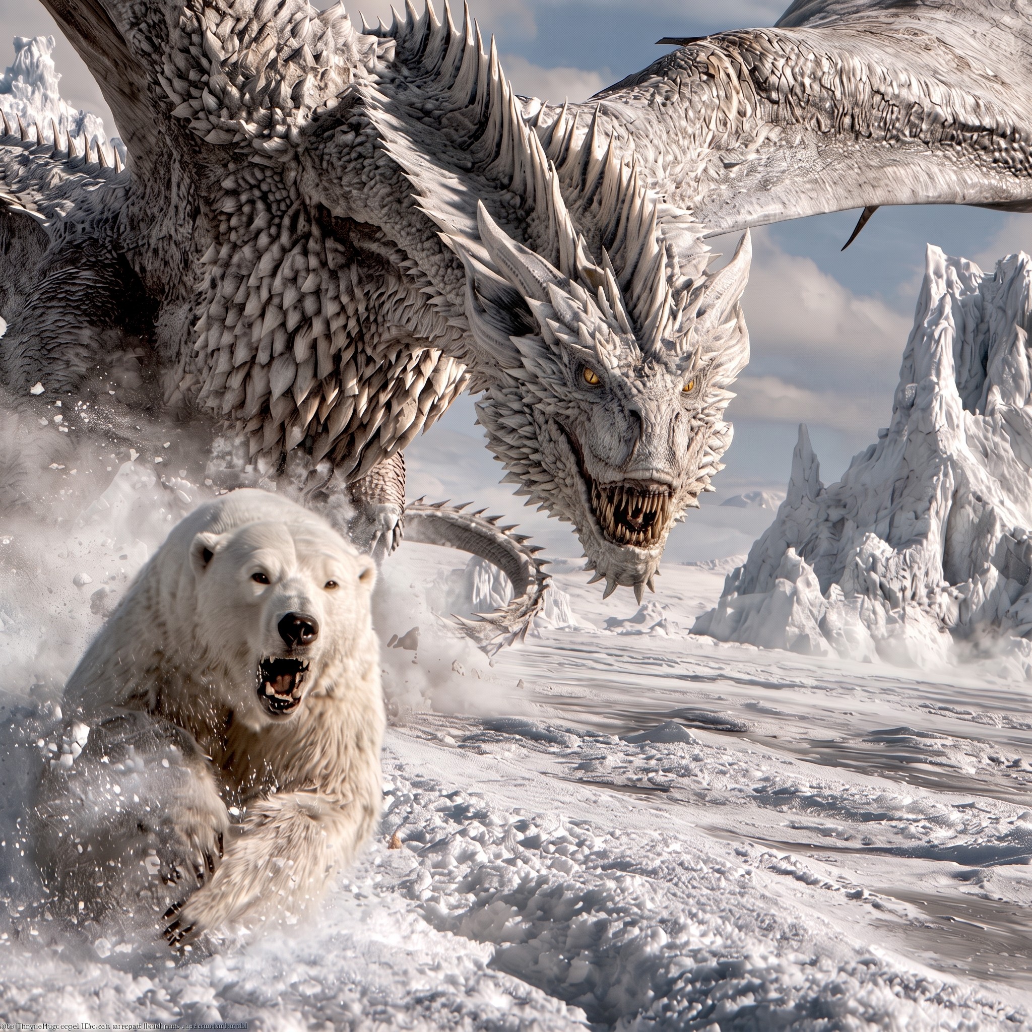 Lunch time for the white dragon.