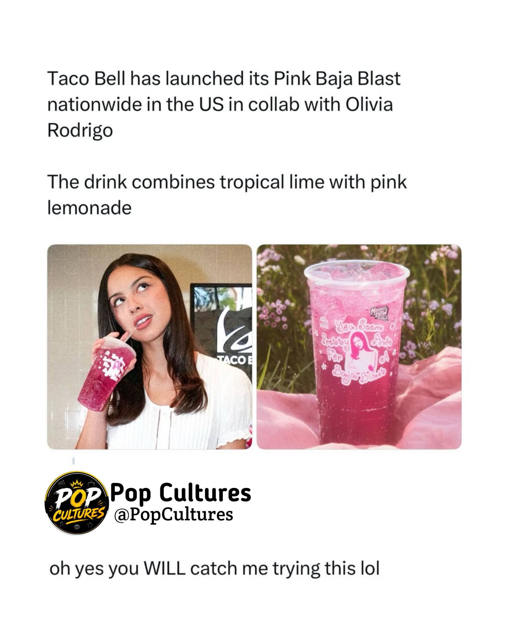 Baja Blast is turning PINK! @Taco Bell is teaming up with @Olivia
