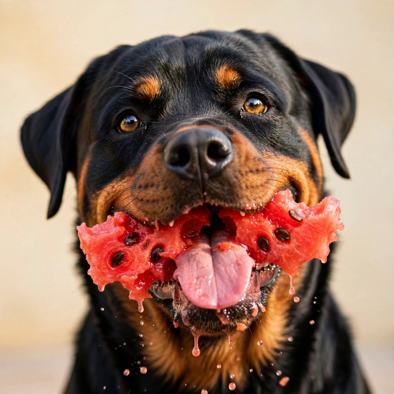 Rottweiler Eating Rambutan eith chilli sauce , ASMR Style | LuxeNest