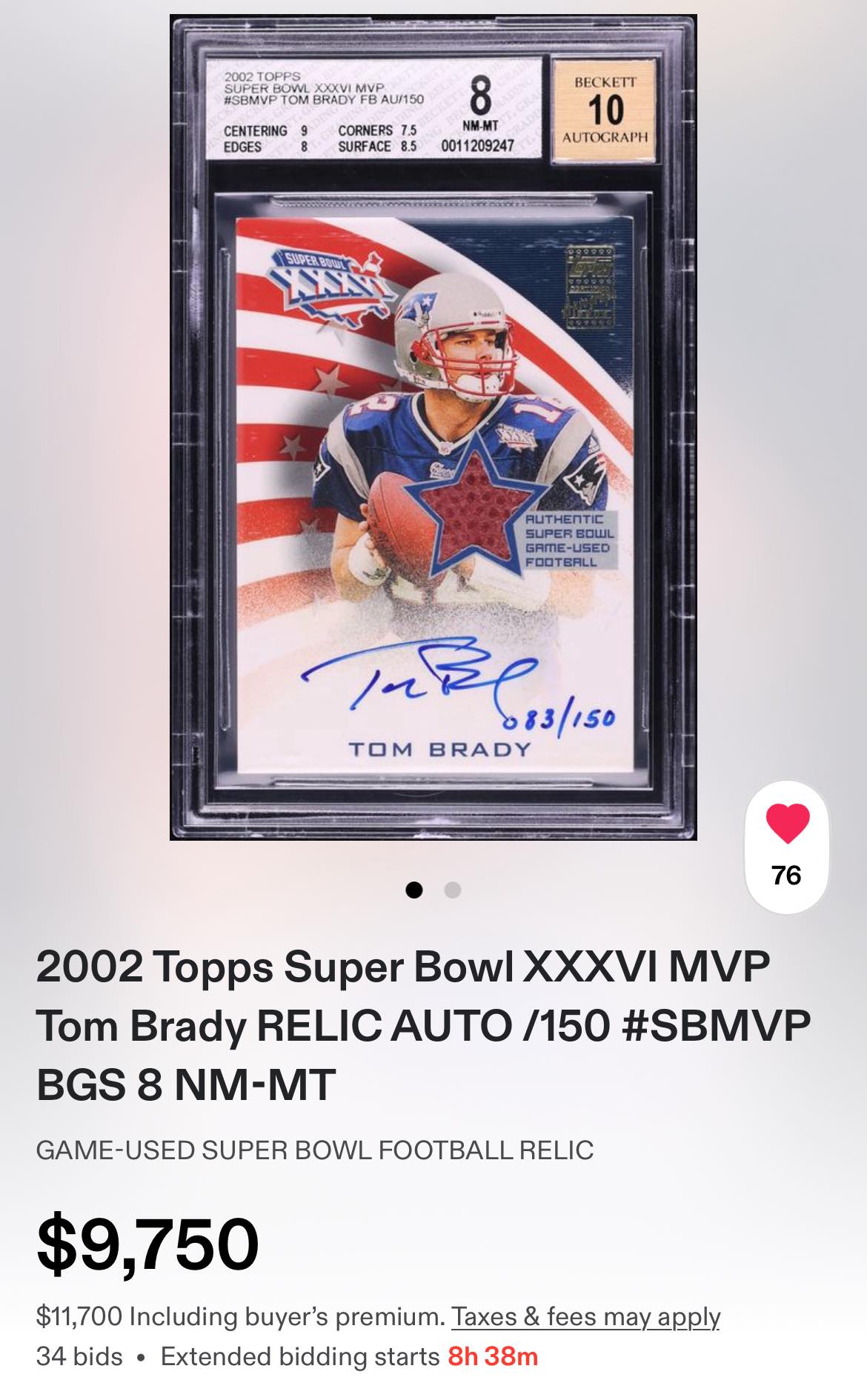 A piece of Super Bowl history is inside this Tom Brady card 😱 It