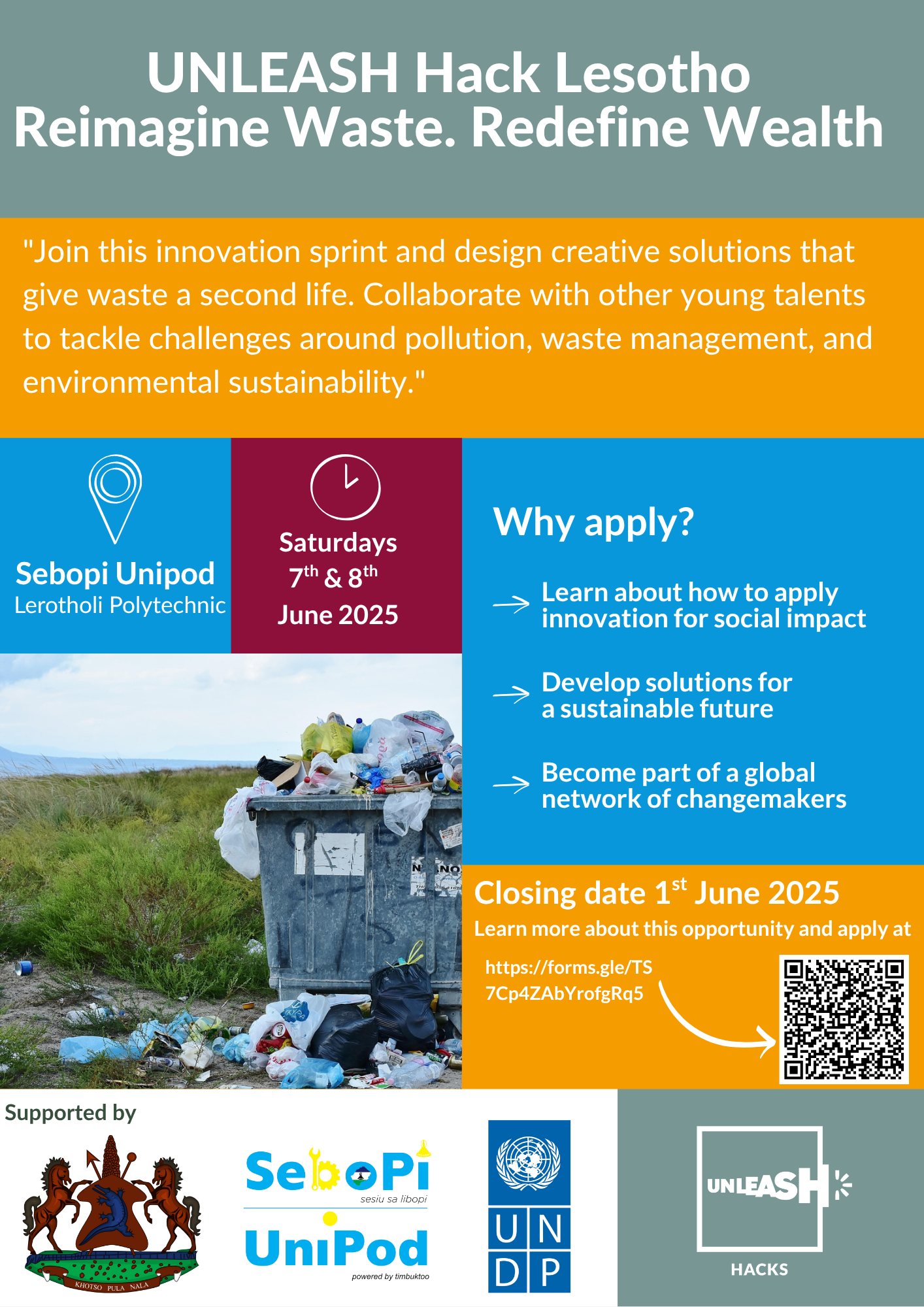 Sebopi Unipod - 🌍♻️ UNLEASH Hack Lesotho: Waste to Wealth... | Facebook