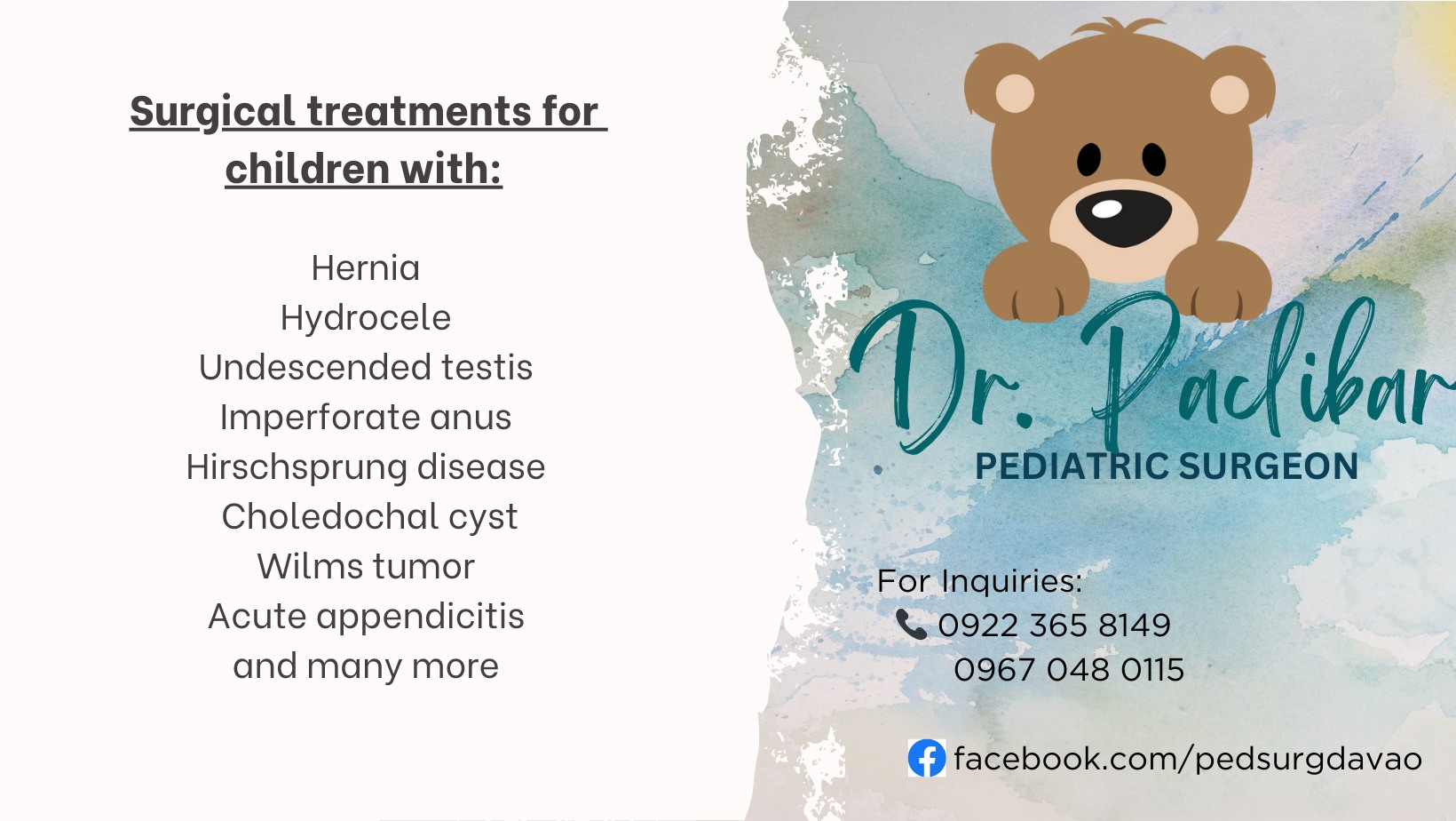 Paclibar Pediatric Surgery Clinic - Davao City | Davao City