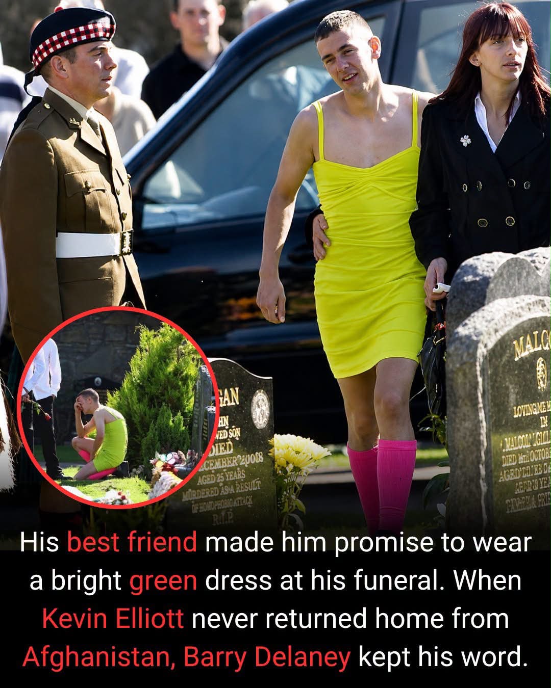 bright green dress funeral Friend wears to as promise Multicolored tweed dress for daytime events