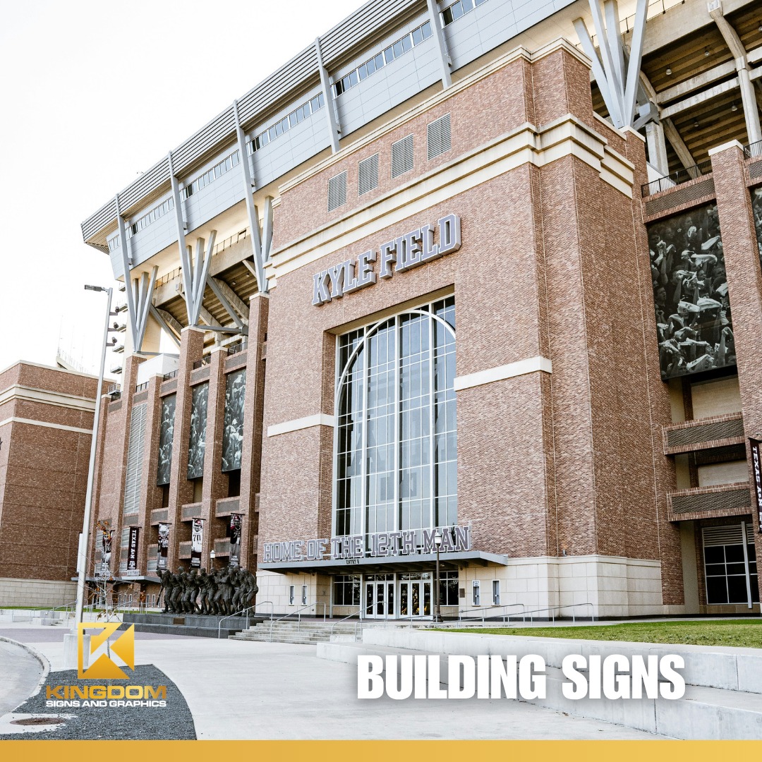 Kingdom - Large-scale building sign installation for a sports stadium ...