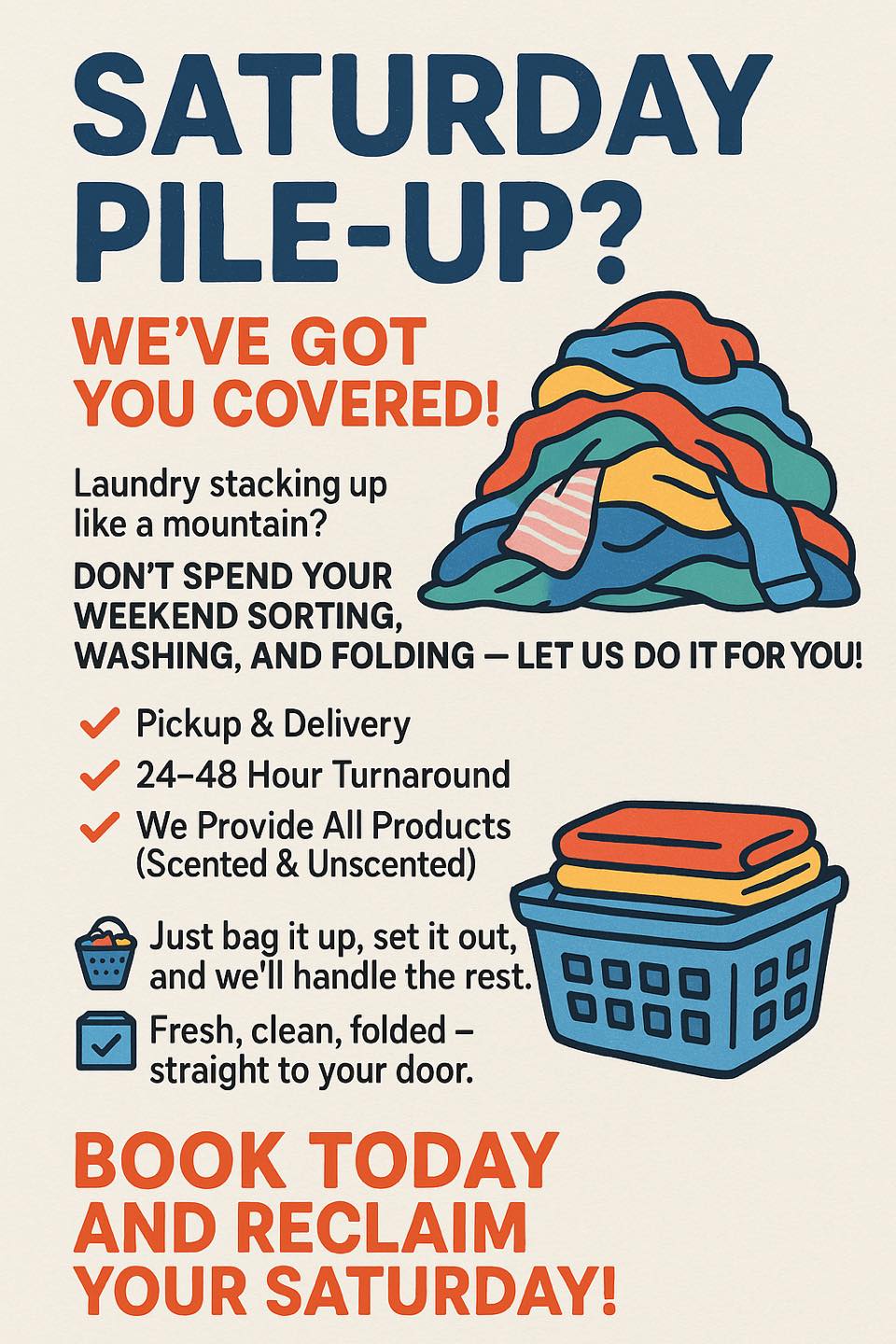 Saturday Pile-Up? We’ve Got You... - Washin n Foldin Hub | Facebook