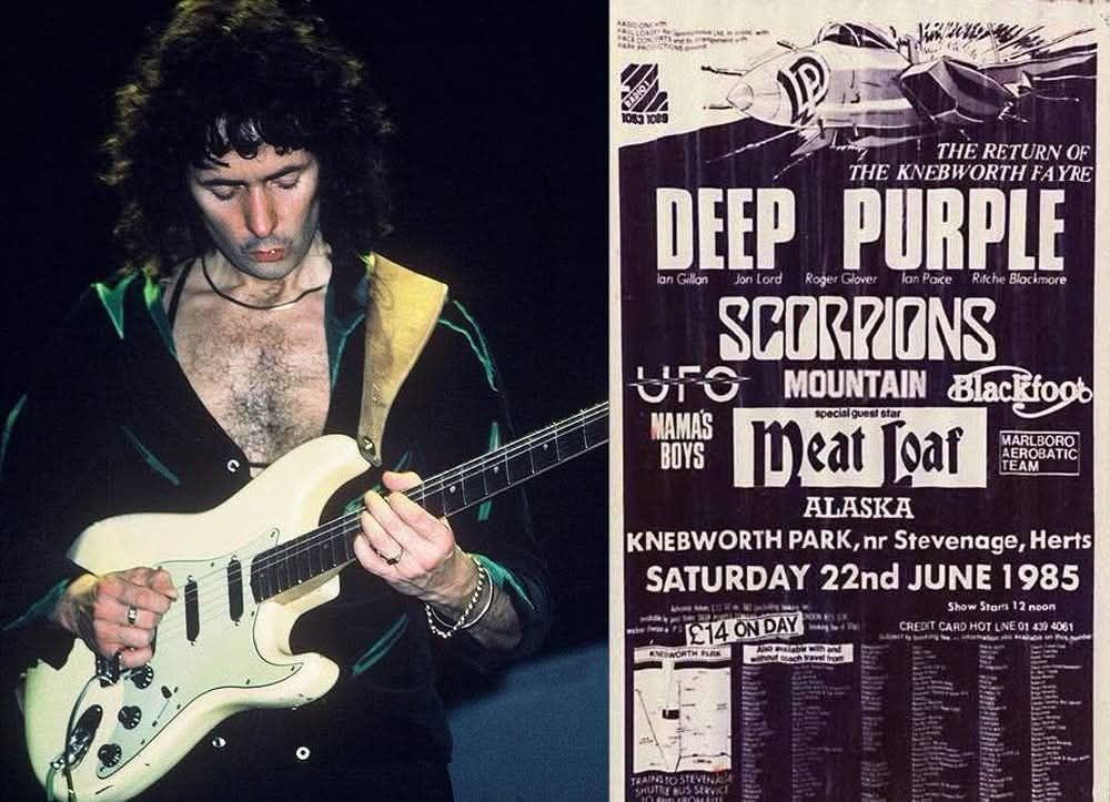 Who attended Deep Purple's 1985 Knebworth Fayre festival?
