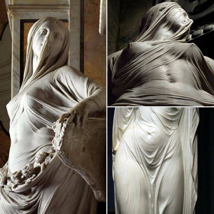Modesty statue by Antonio Corradini in Naples Italy