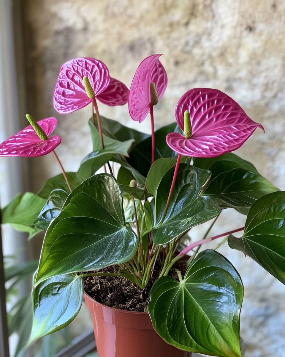 Anthurium SKG Pink Lemonade with pink veins. #anthuriumskgpinklemonade