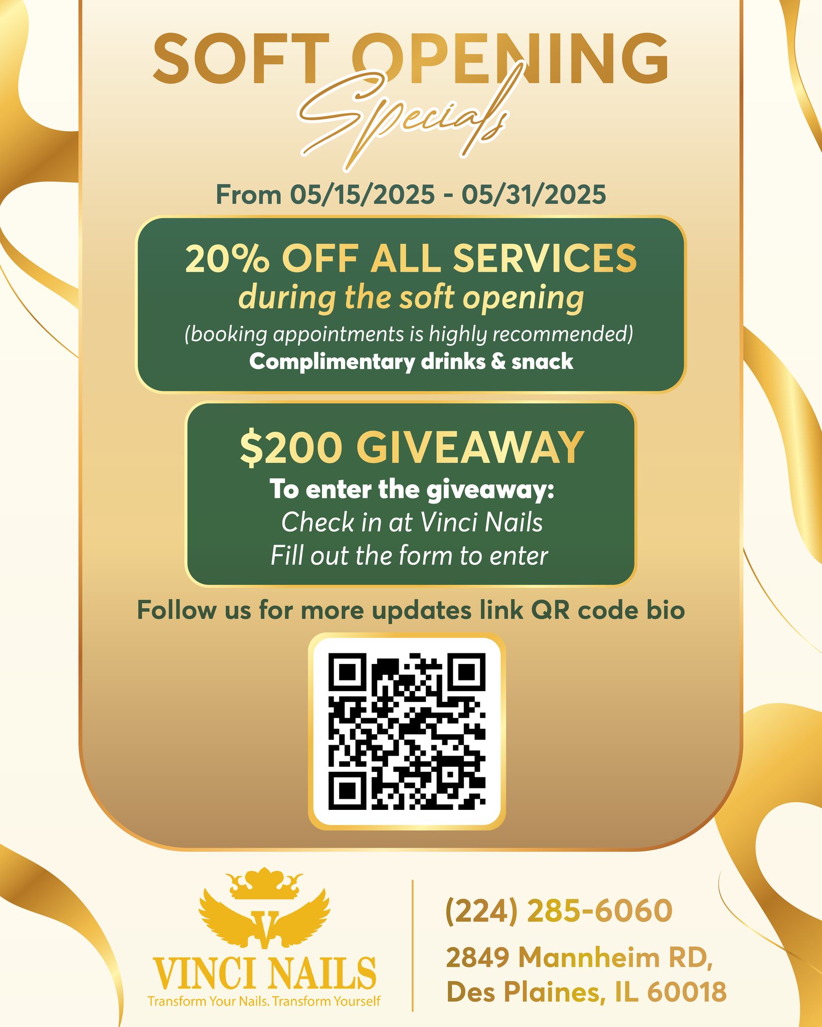 Vinci Nails - 🎉 VINCI NAILS SOFT OPENING SPECIALS 🎉 ⏰... | Facebook