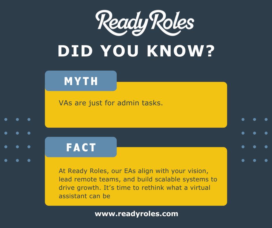 Ready - 💭 Let's bust a common misconception: MYTH: Virtual assistants ...