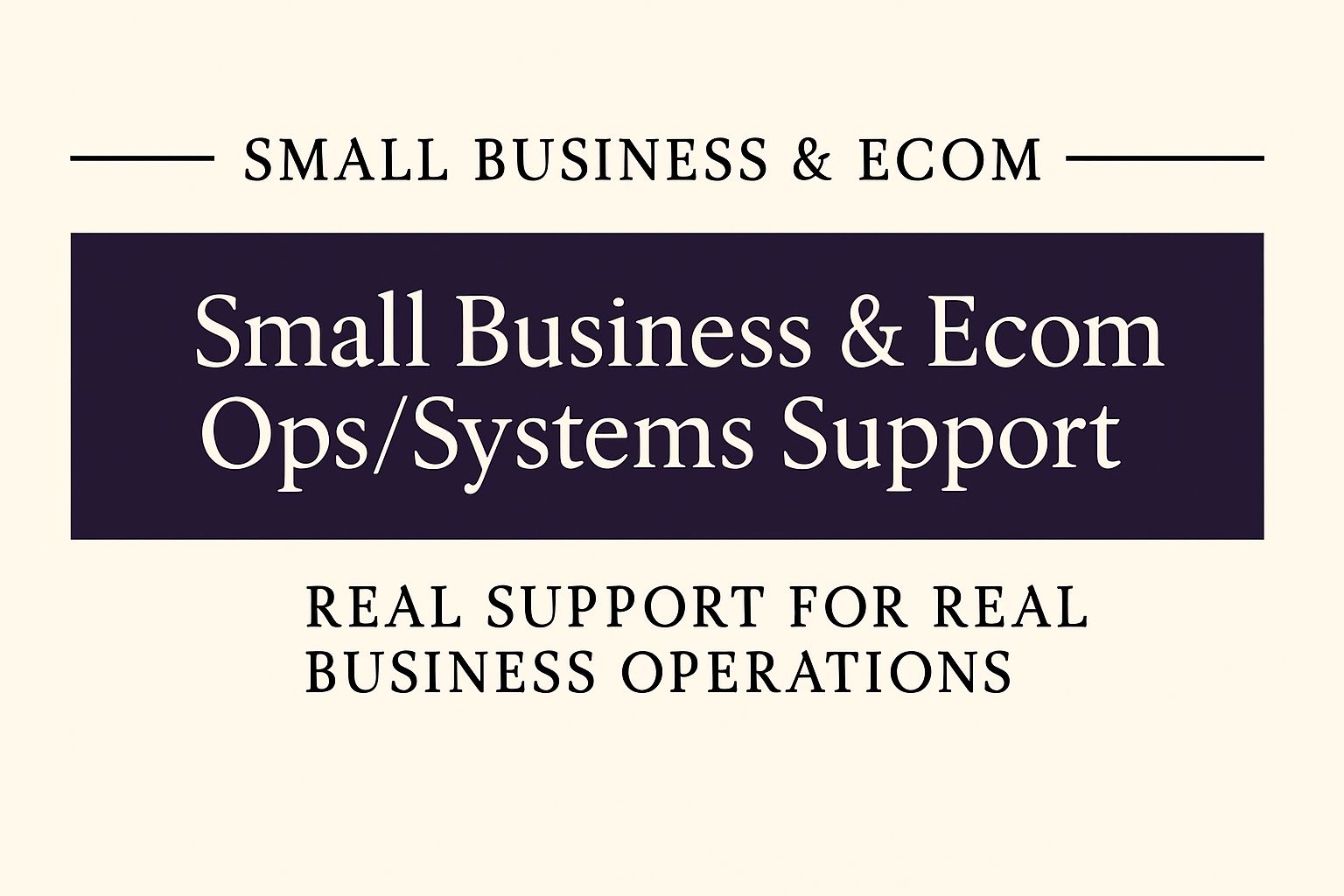 Small Business & Ecom Ops/Systems Support (CorePoint VS Community ...