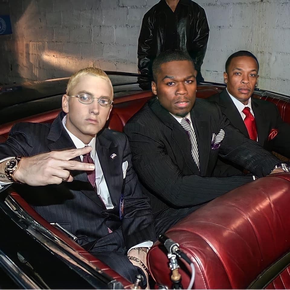 The platinum trio is back 💿🐐 #Eminem #50Cent #DrDre