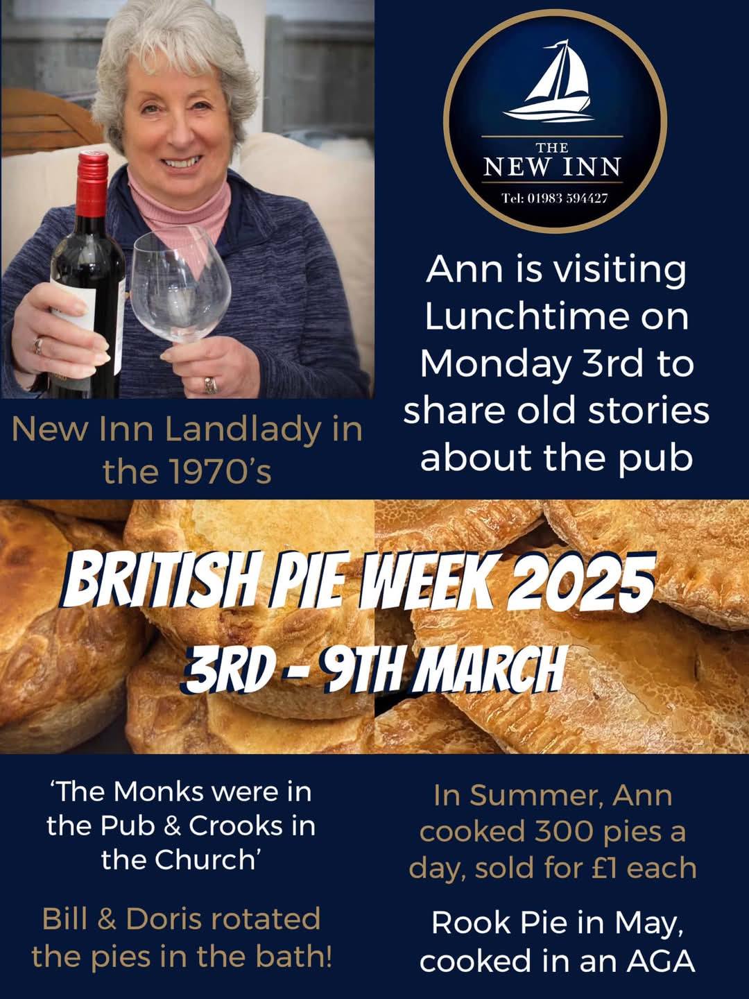 🥧TOMORROW LUNCHTIME-... - The New Inn, Shalfleet | Facebook