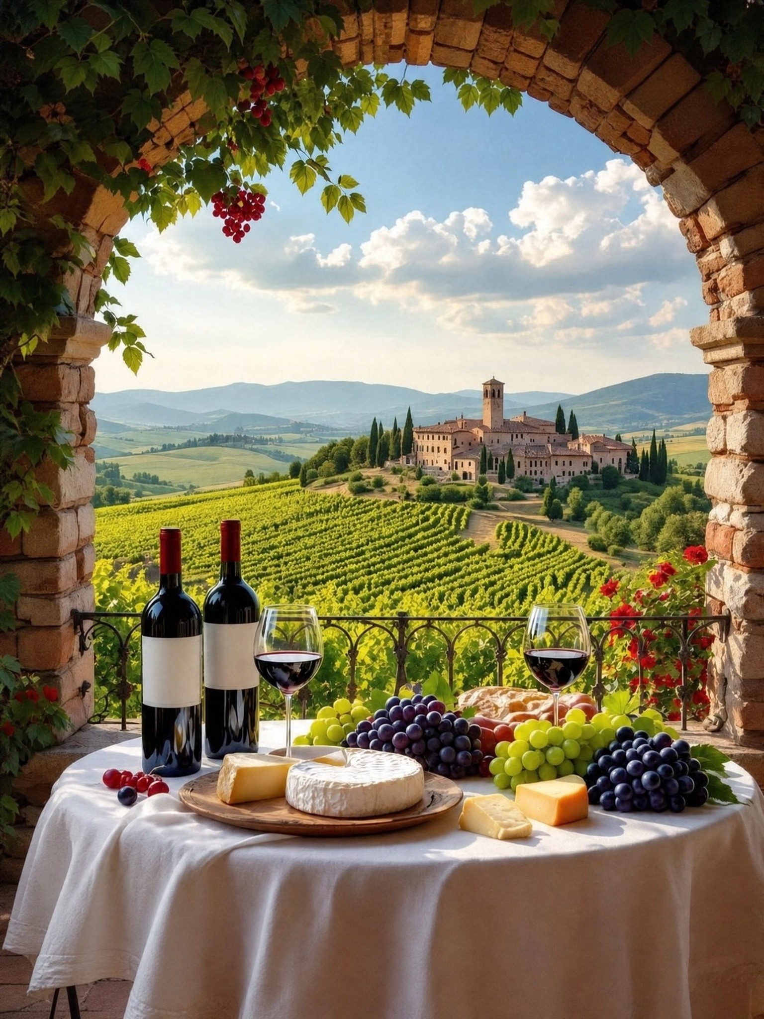 A Tuscan table, a vineyard view, and the taste of la dolce vita