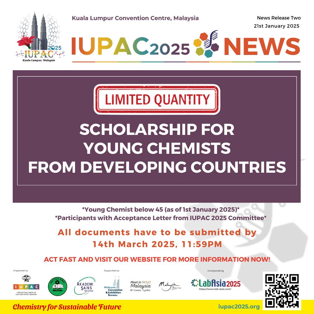 IUPAC 2025 - 𝖨𝖴𝖯𝖠𝖢 𝟤𝟢𝟤𝟧 𝖶𝖾𝖾𝗄𝗅𝗒 𝖭𝖾𝗐𝗌 📰 Applications are... | Facebook