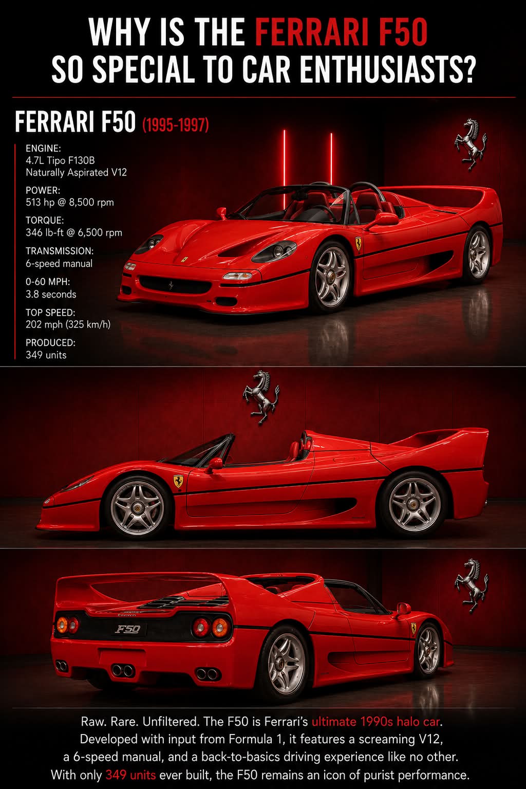 The Ferrari F50 wasn't built to chase numbers—it was built to