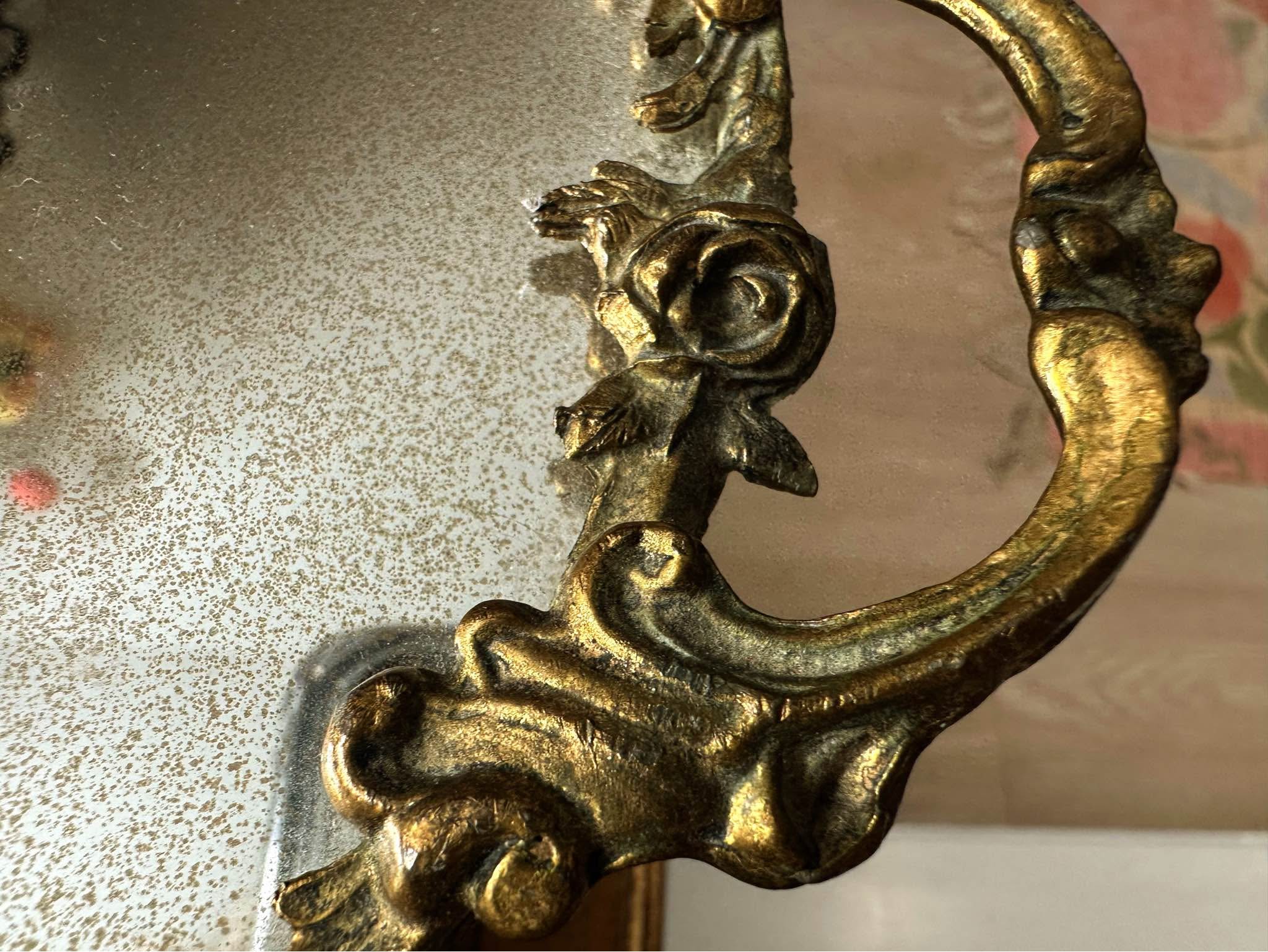 This lovely Matson mirror tray is a Ormolu gold plated mid-century 