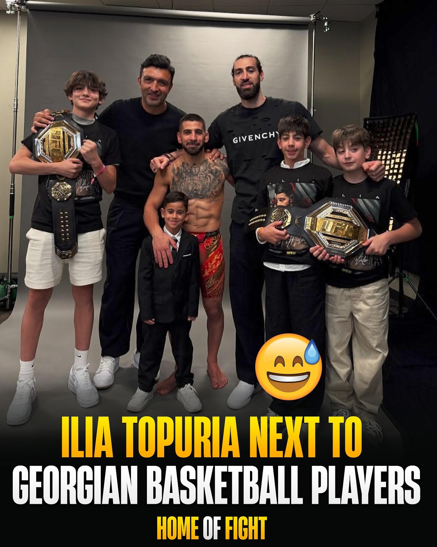 Home of Fight - 😬 🇬🇪 Ilia Topuria posing with Georgian... | Facebook