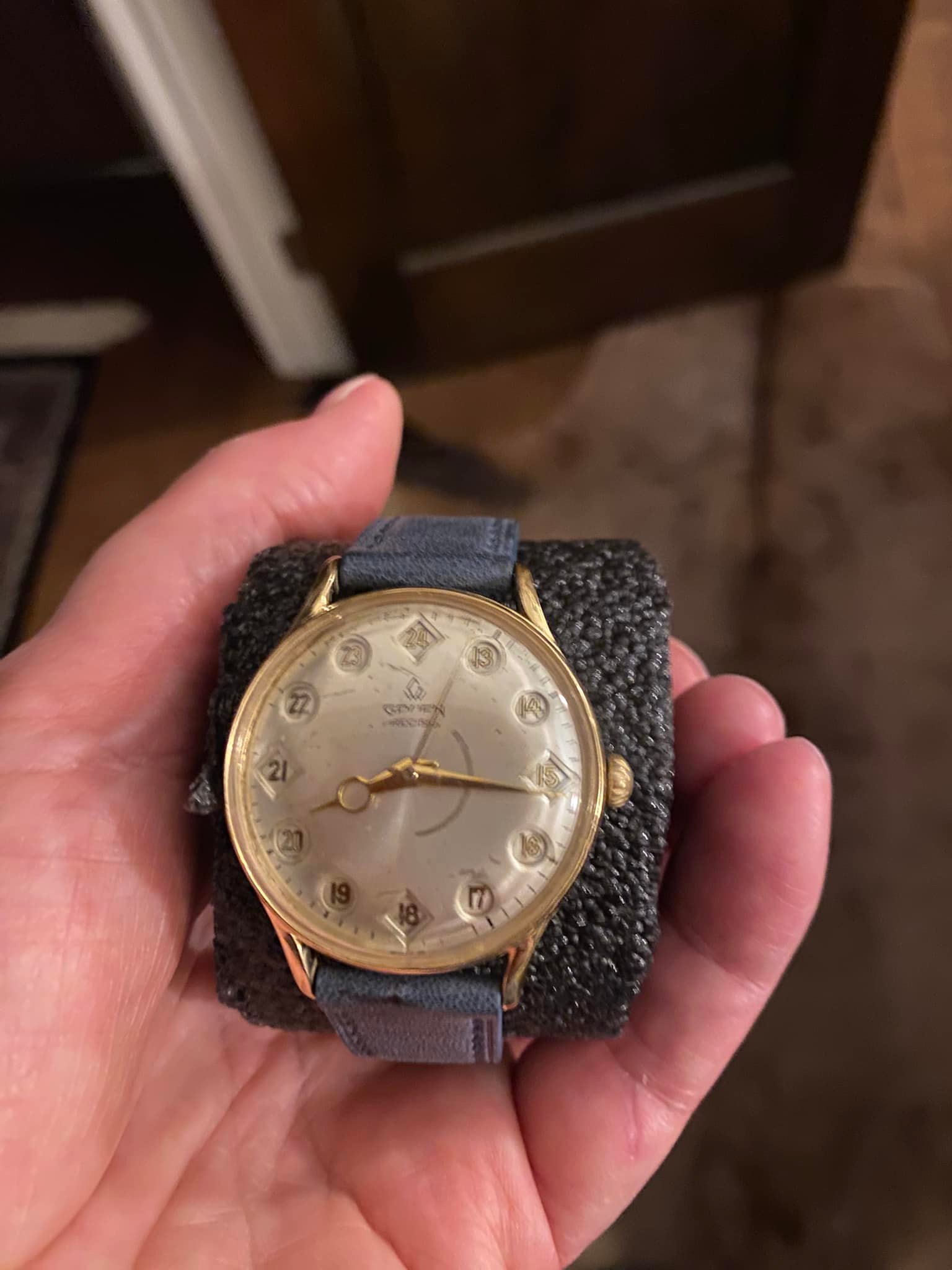 Restored 80 year old military time flip complication watch