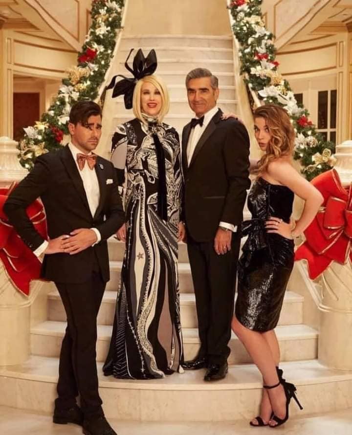 moira rose gold dress Catherine O'Hara as in Emilio Pucci holiday gown Solid Dress Shirts