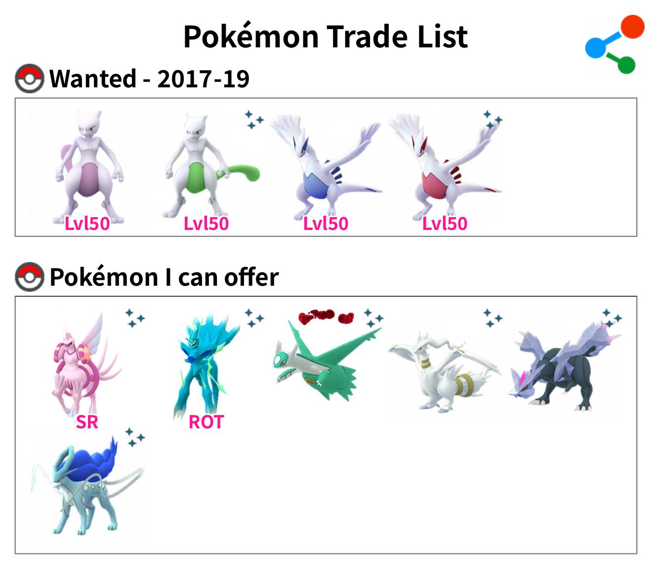 Legendary Lugia Special Trade Pokemon GO Service