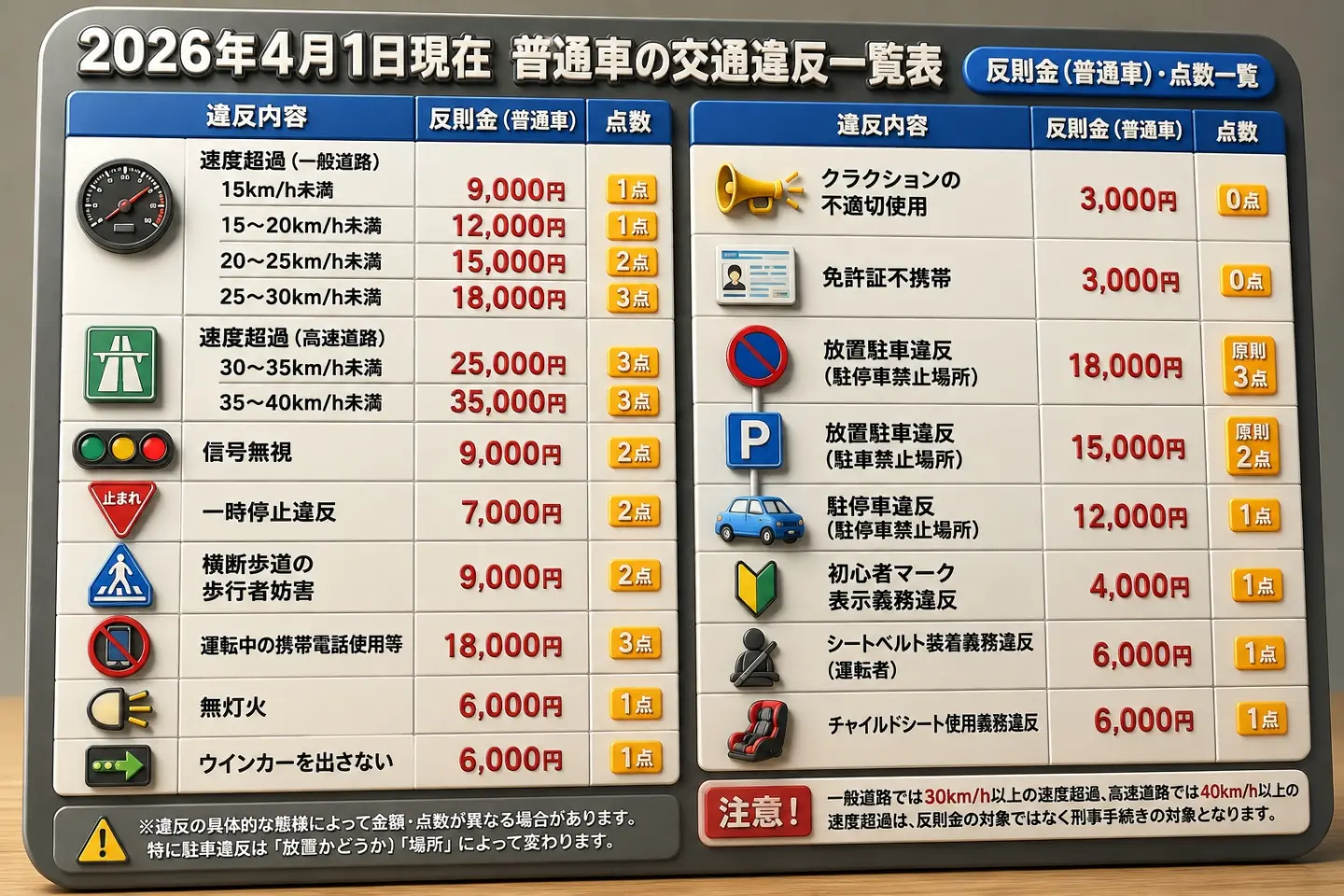 歩行 者 妨害 点数
