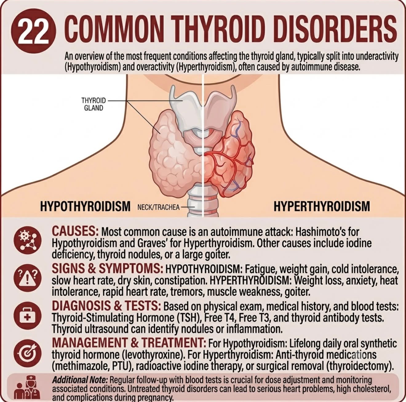 Hypothyroidism is when your thyroid gland doesn't make and release enough hormone into your bloodstream. The condition slows down your metabolism, which may make you gain weight unexpectedly or feel tired all