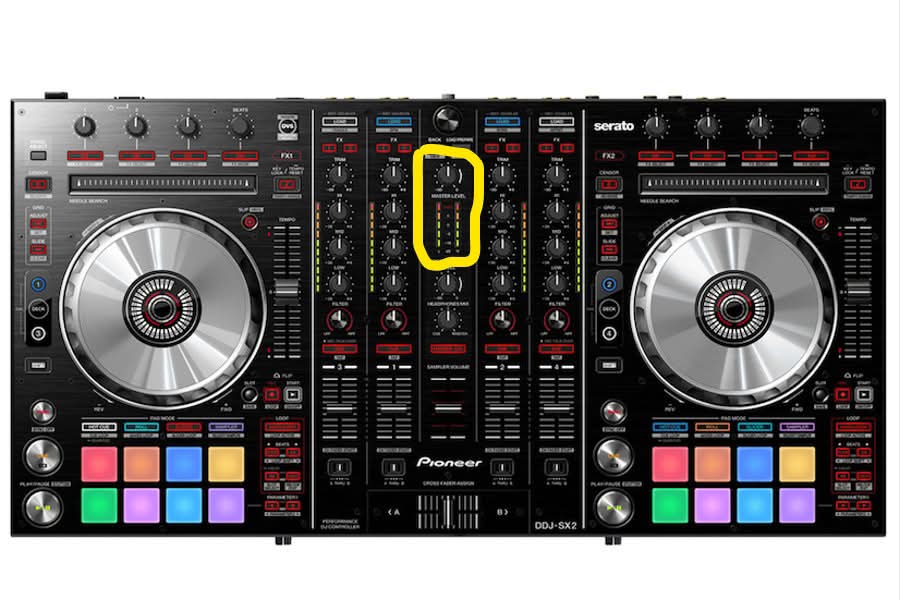 Why don't Pioneer DDJ-SX2 master level LEDs light up with 6.3mm