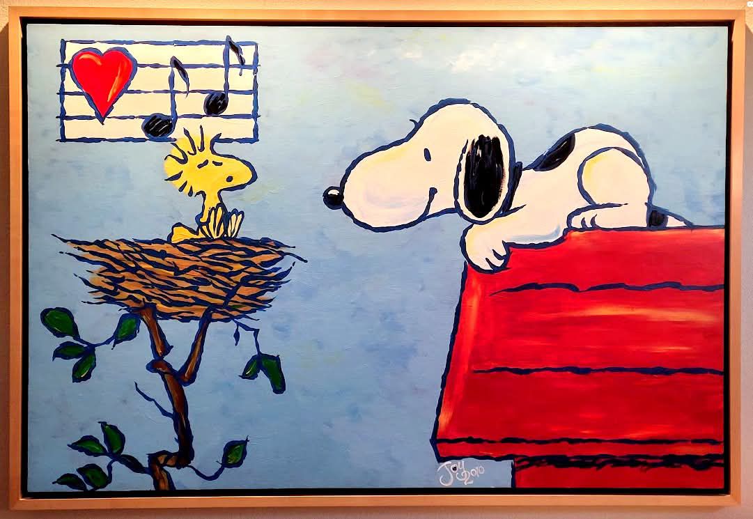 Snoopy fan creates 4ft x 8ft 'Love Notes' painting