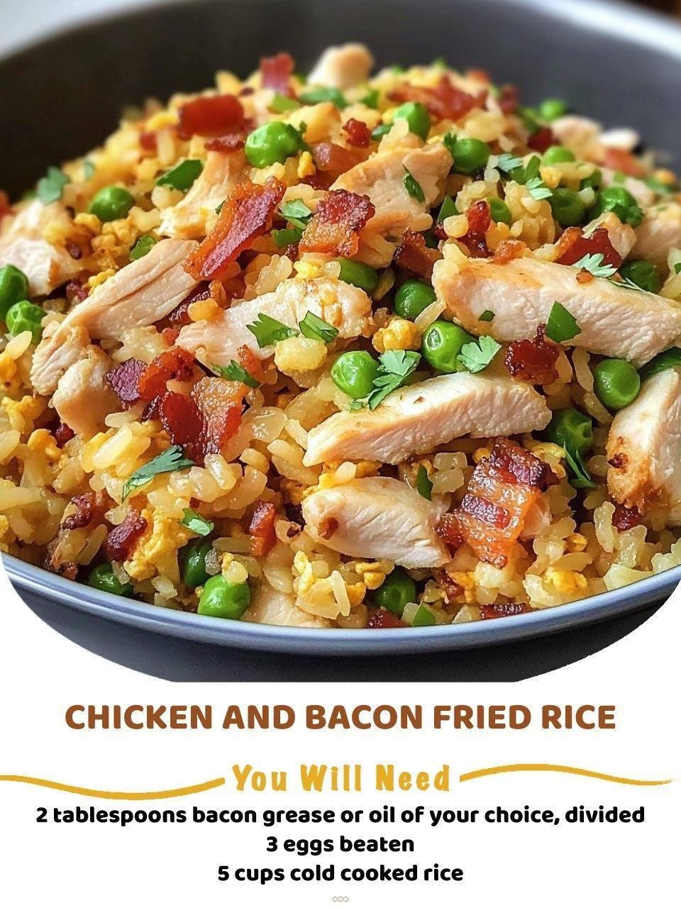 Recipes - Chicken And Bacon Fried Rice Hearty fried rice with crispy ...