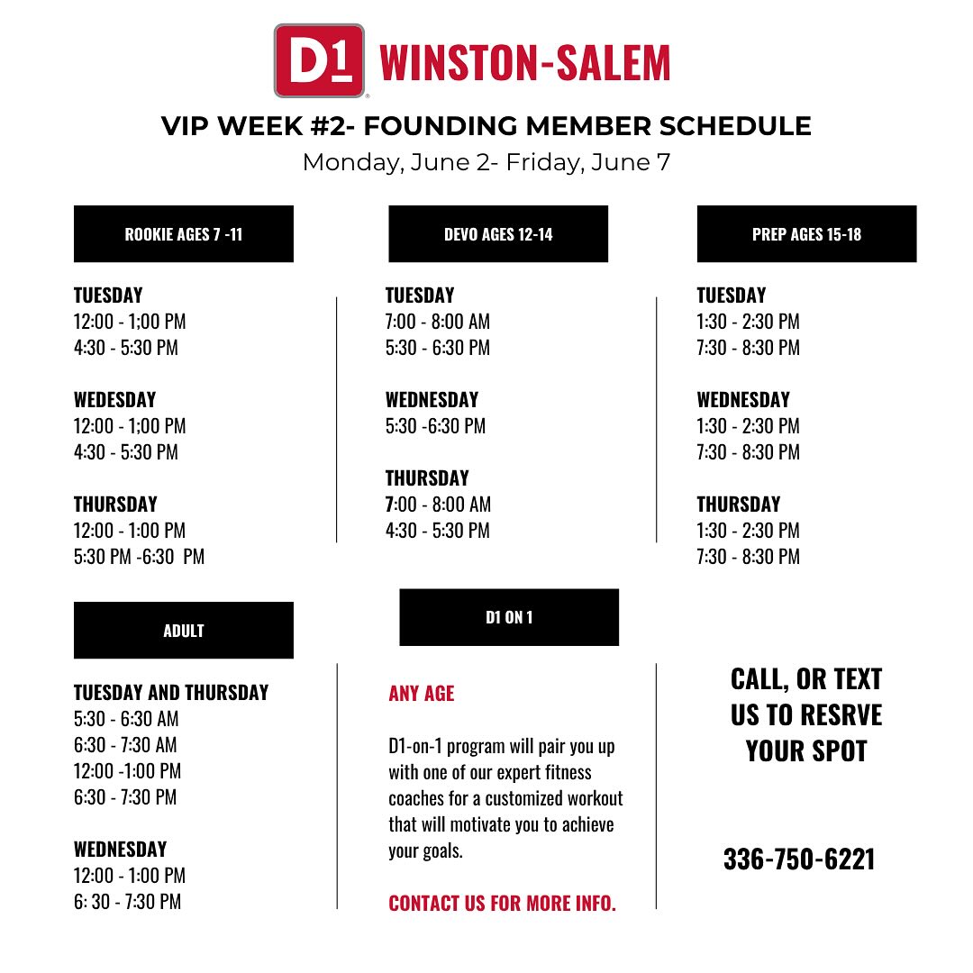 D1 Training Winston-Salem | Winston-Salem NC