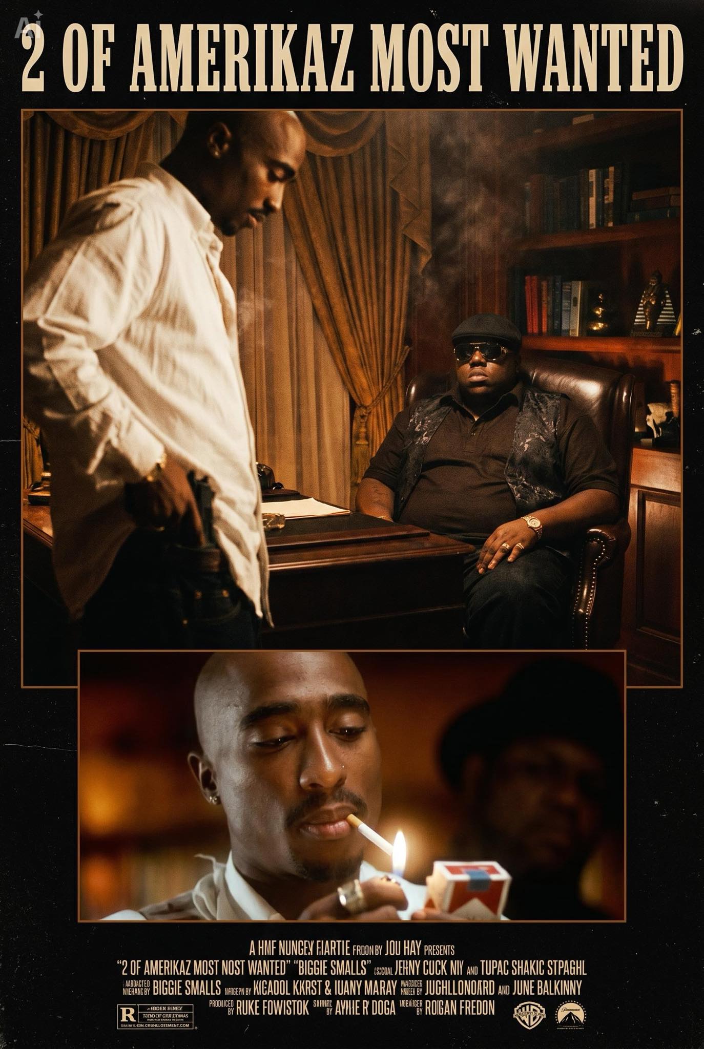 2Pac and Snoop Dogg on set of 2 of America'z Most Wanted