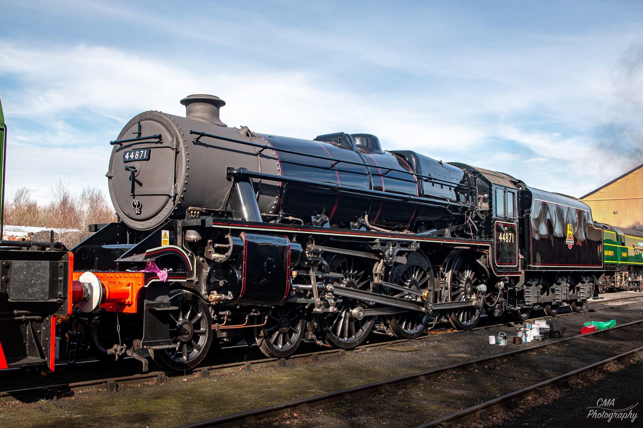 44871 nearly ready to leave our New Works, the first locomotive in