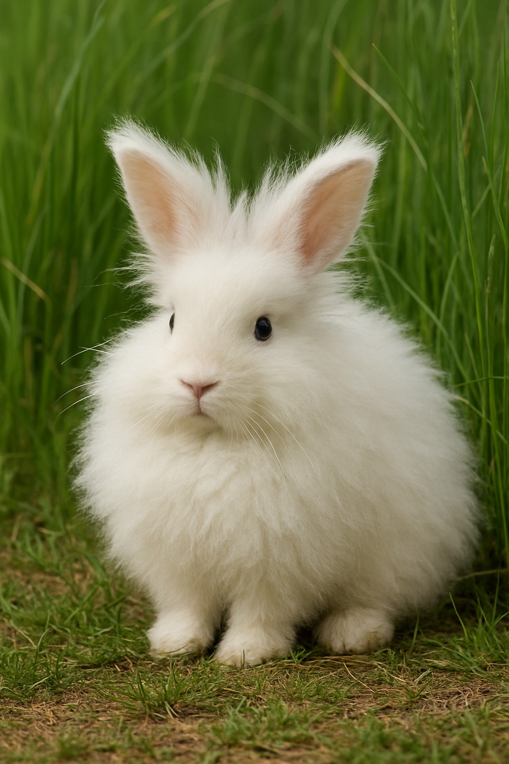 Nature Photography | Fluffy Angora Rabbit on Grass | Facebook