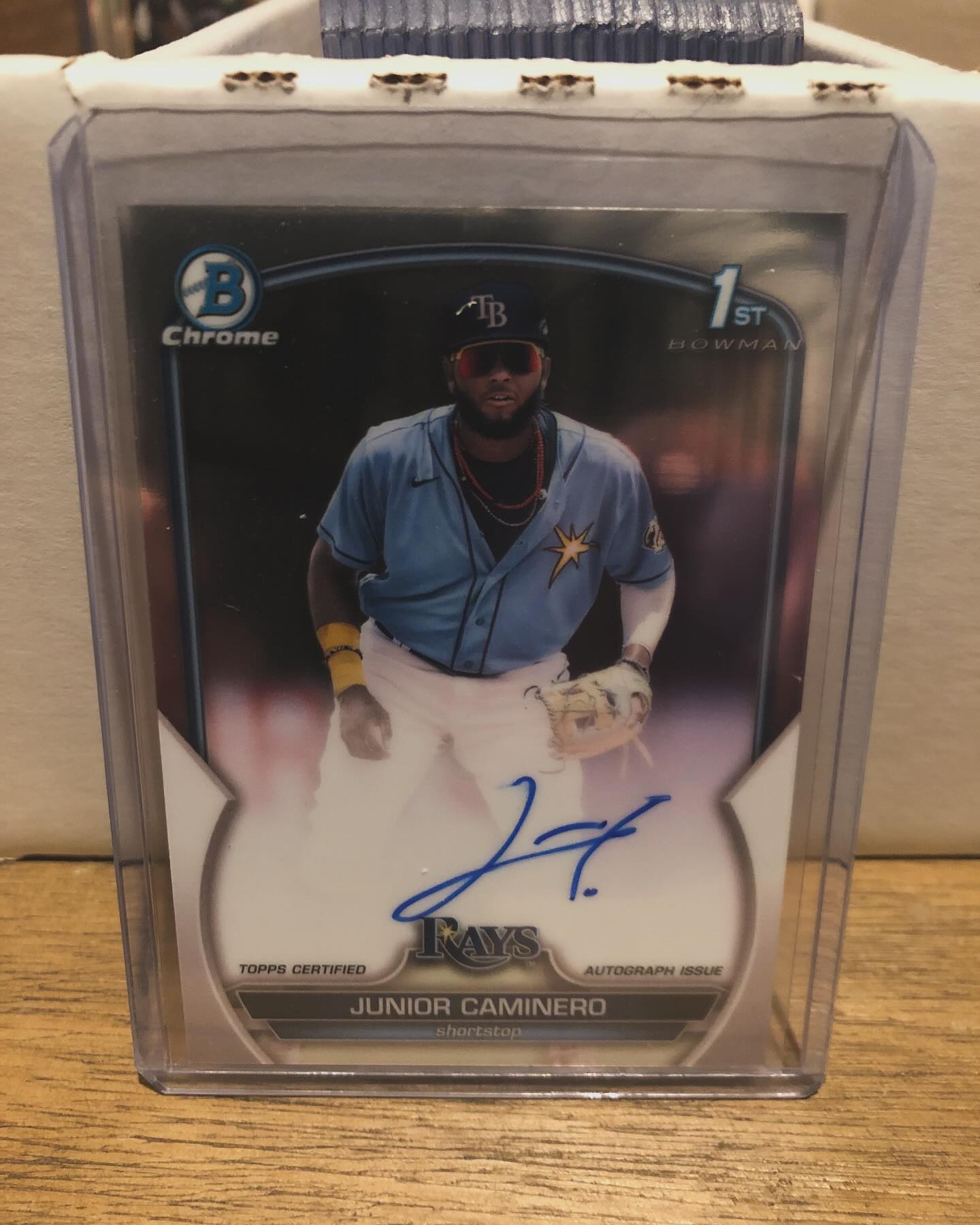 This Junior Caminero Bowman 1st Superfractor was pulled by 