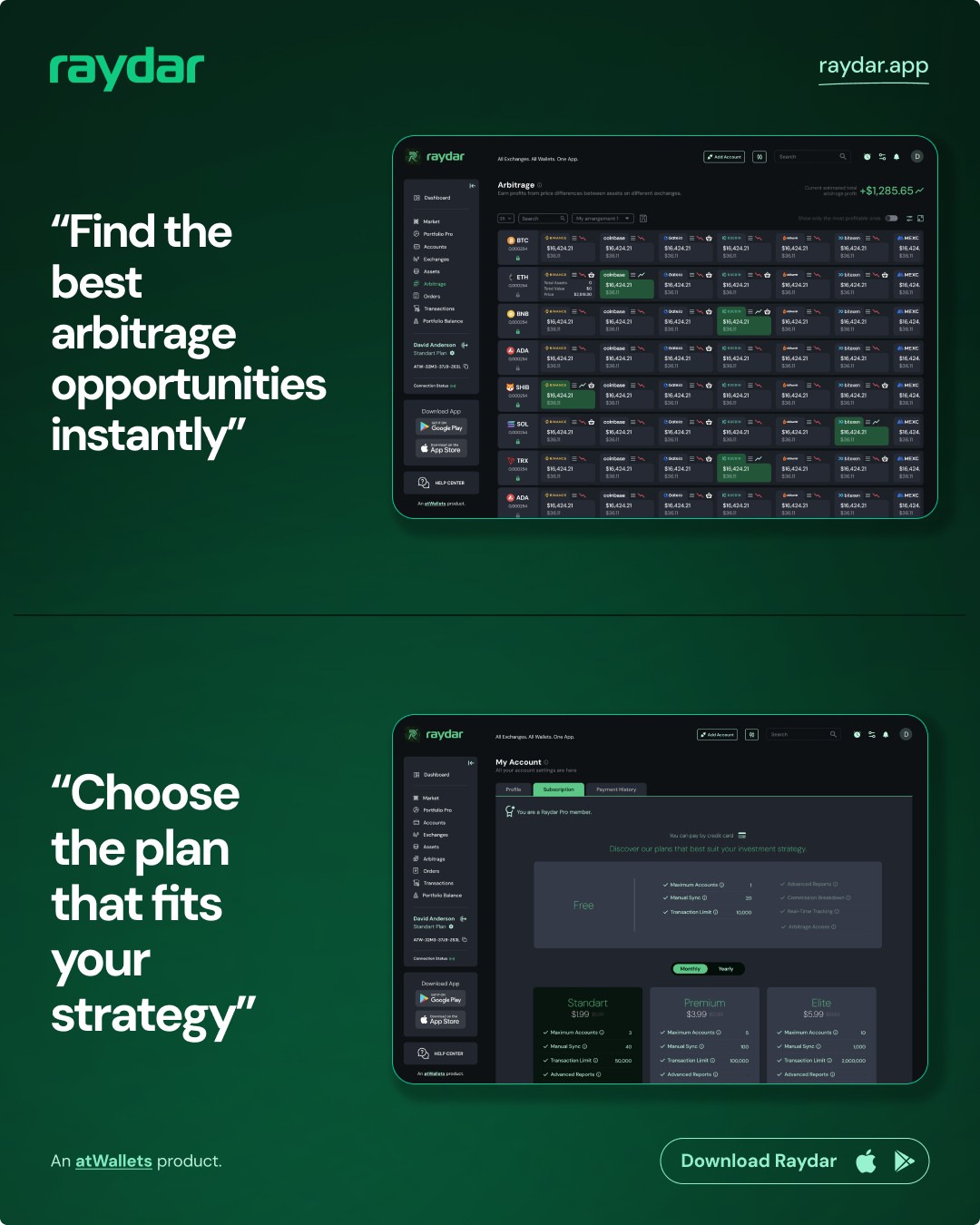 Raydar - The easiest way to spot arbitrage opportunities! Track markets ...