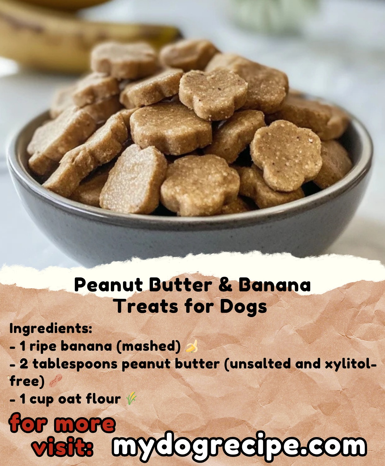 Picture of Homemade dog food treats - Peanut Butter & Banana Treats for Dogs 🐾🍌🥜 ...