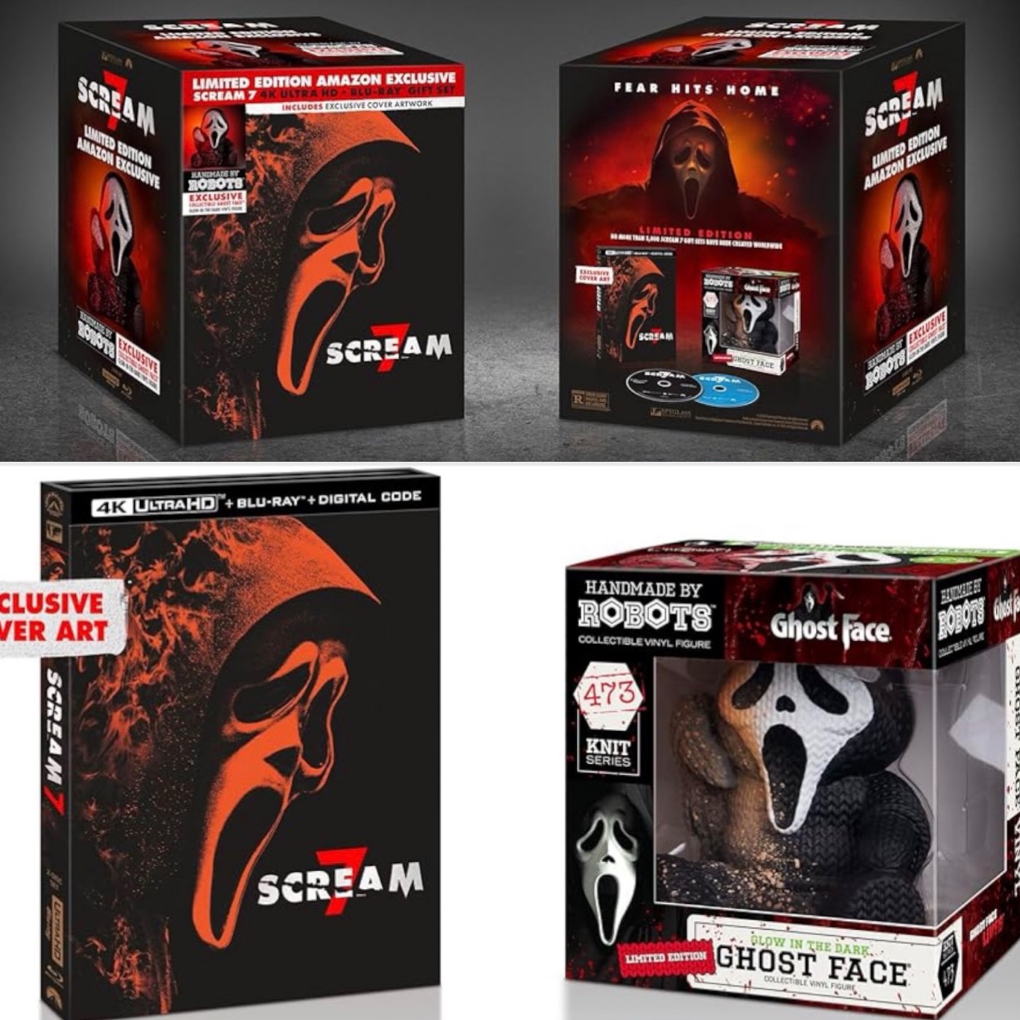 SCREAM 7 Amazon exclusive 4K set, including a Handmade by Robots