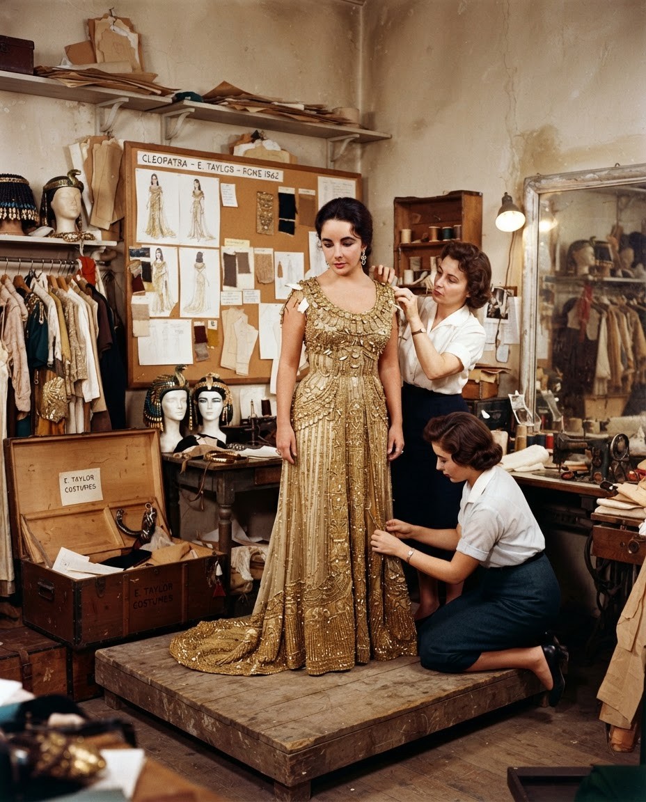 I remember watching “Cleopatra” and wanting all of #ElizabethTaylor's gorgeous costumes like this amazing head piece 😍