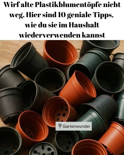 Wirf alte Plastikblumentöpfe nicht weg. Hier sind 10 geniale Tipps, wie du sie im Haushalt wiederverwenden kannst 👇 💬