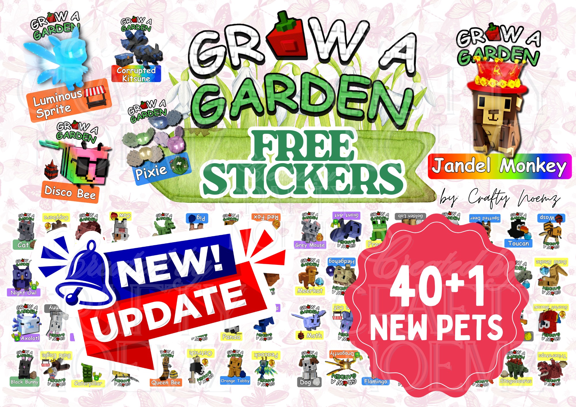 Crafty - 🌱 GROW A GARDEN STICKERS: PETS VERSION UPDATE! 🌱 Hi Ka-Crafty ...