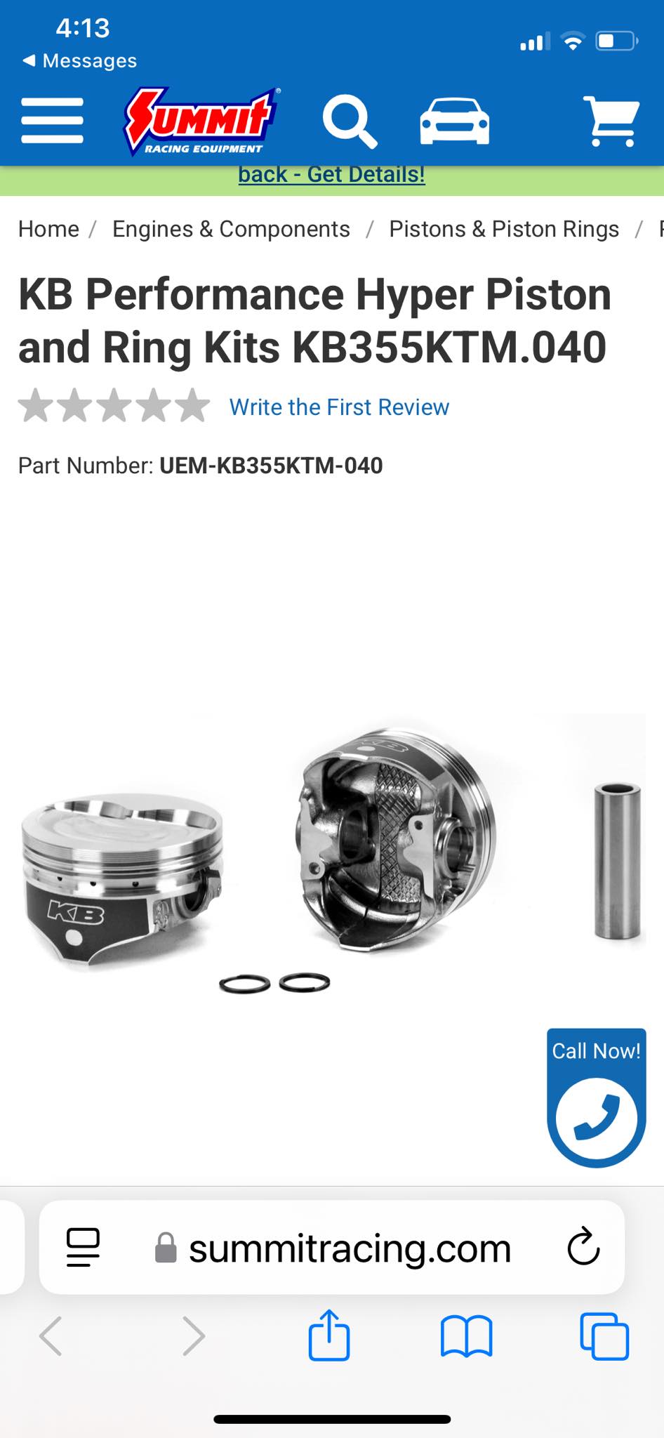 Sealed Power E-356K Premium Piston Ring Set - Plasma-Moly Coated For Reduced Friction