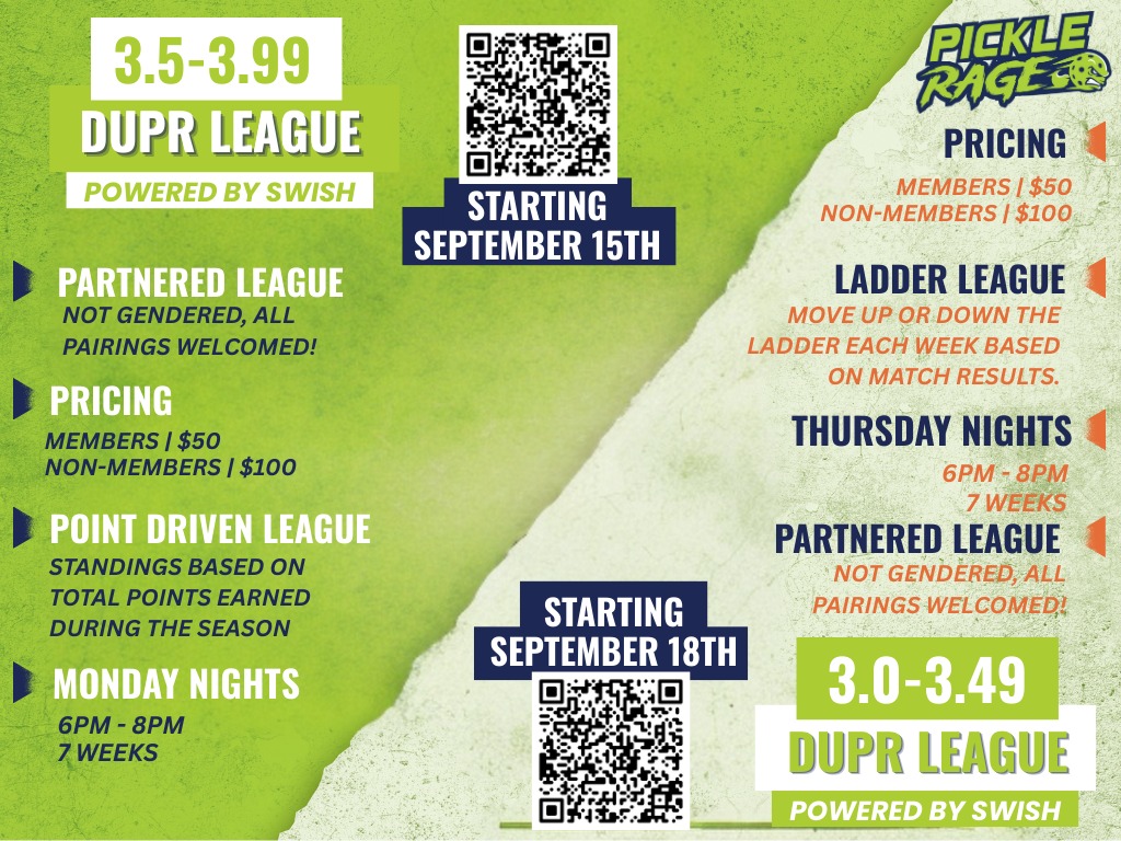 🏓 Our first wave of Fall leagues... - PickleRage - Mobile | Facebook