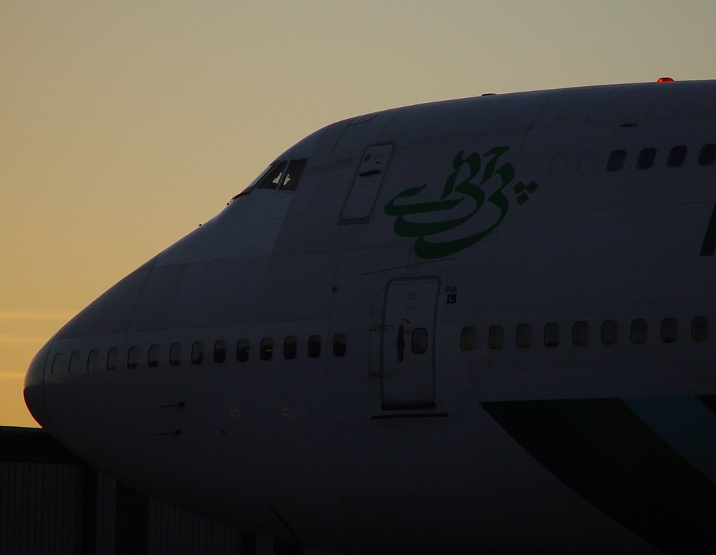A Pakistan International Boeing 747-200B. Wearing the colourful