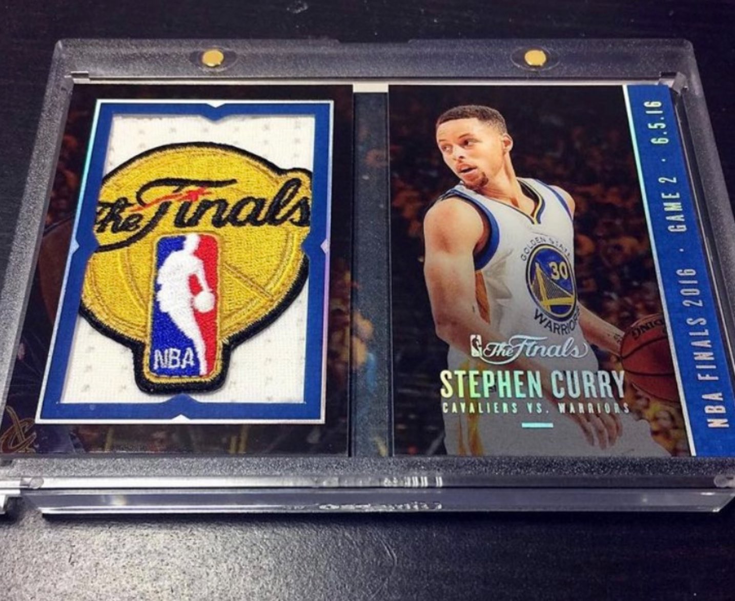 This card has a patch worn by Steph Curry in the 2016 NBA Finals ??