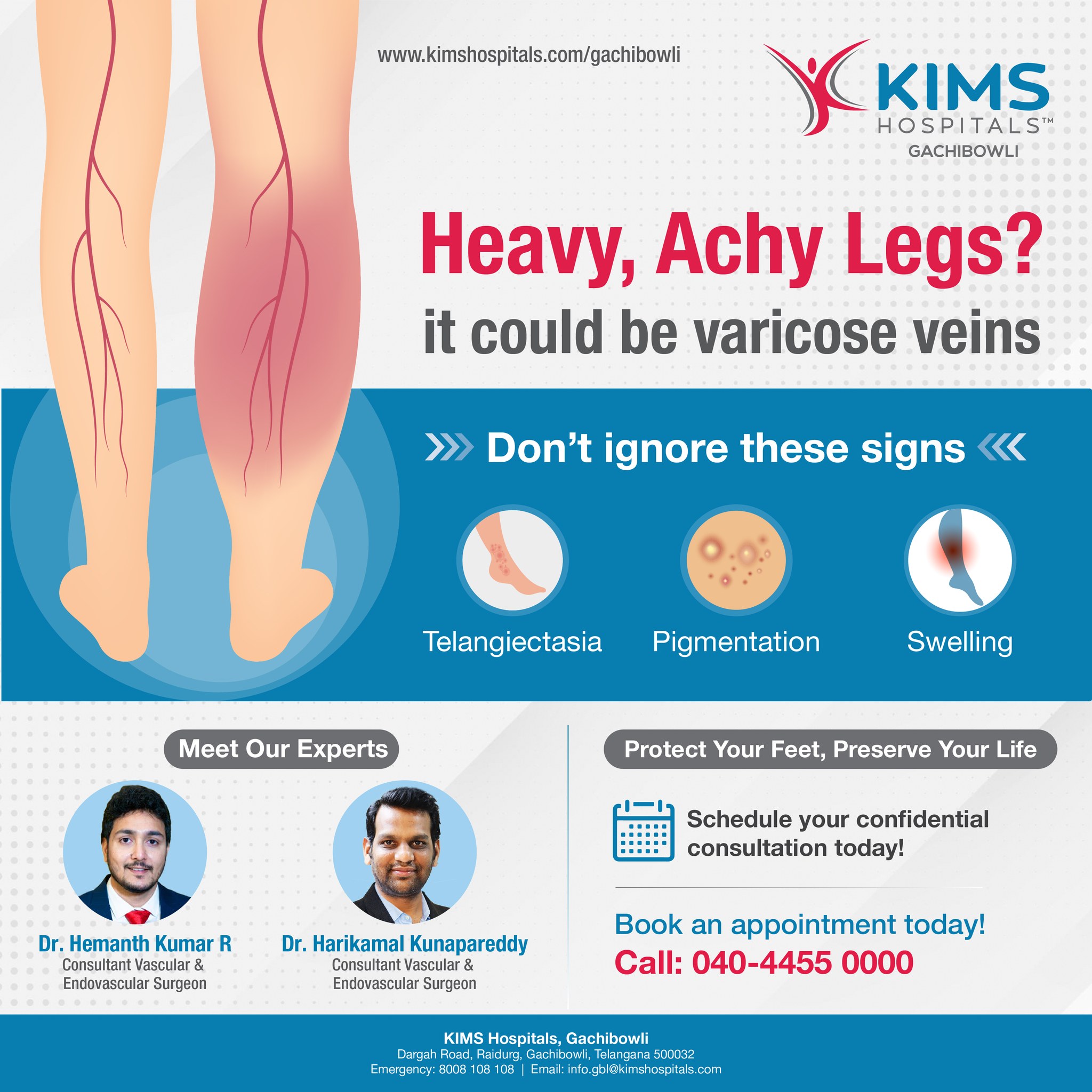 Do you often feel heavy, achy... - KIMS Hospitals, Gachibowli | Facebook