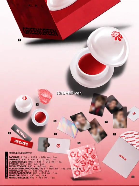 Cortis lip balm inspired by Redred, Acai, TNT, and Wassup songs
