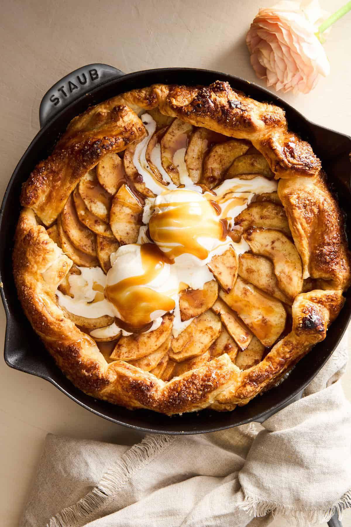 Air fryer apple galette recipe for a rustic dessert